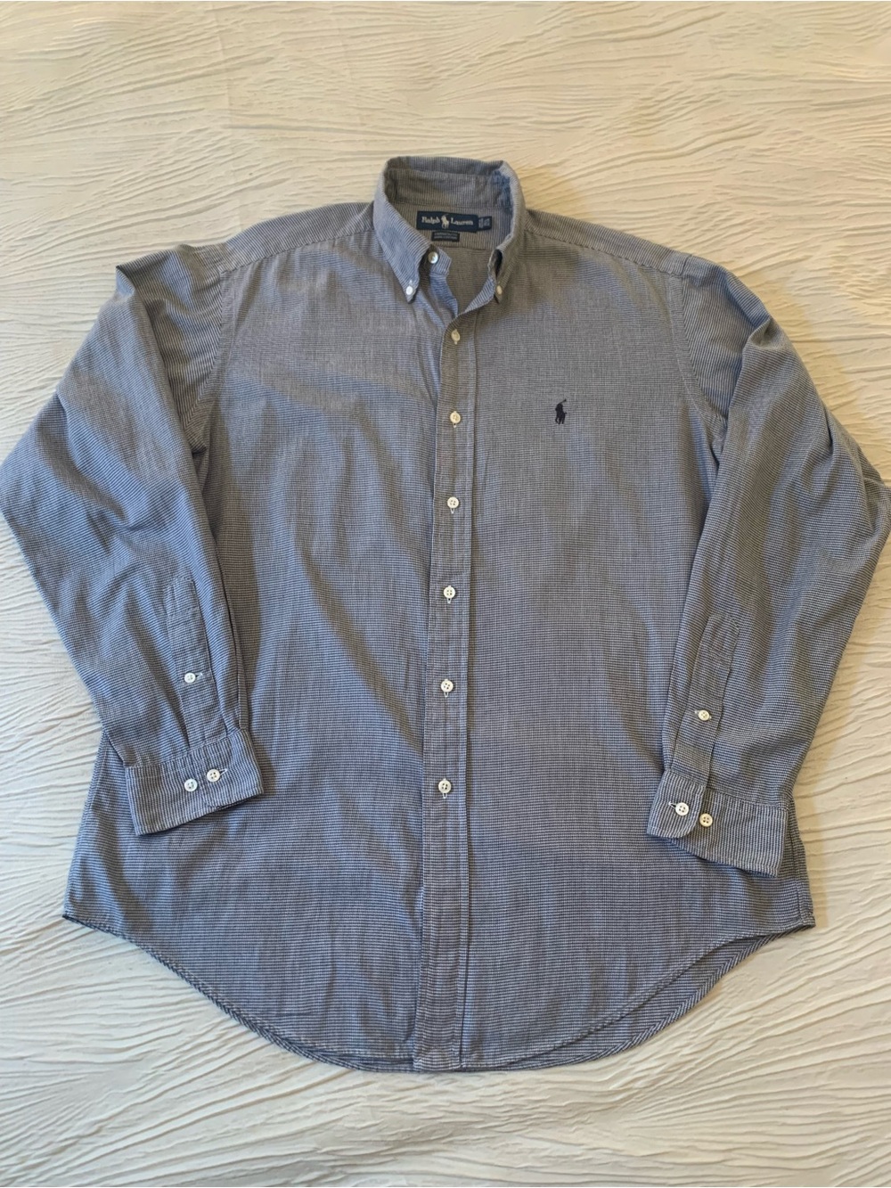 Vintage Polo Ralph Lauren Yarmouth Houndstooth pattern Button Down shirt, 15.5